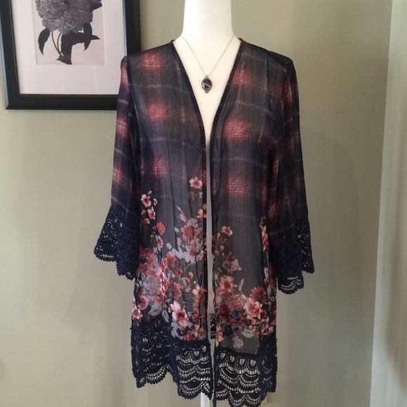Boho Floral Kimono/Cardigan-Size M/L - Picture 1 of 3